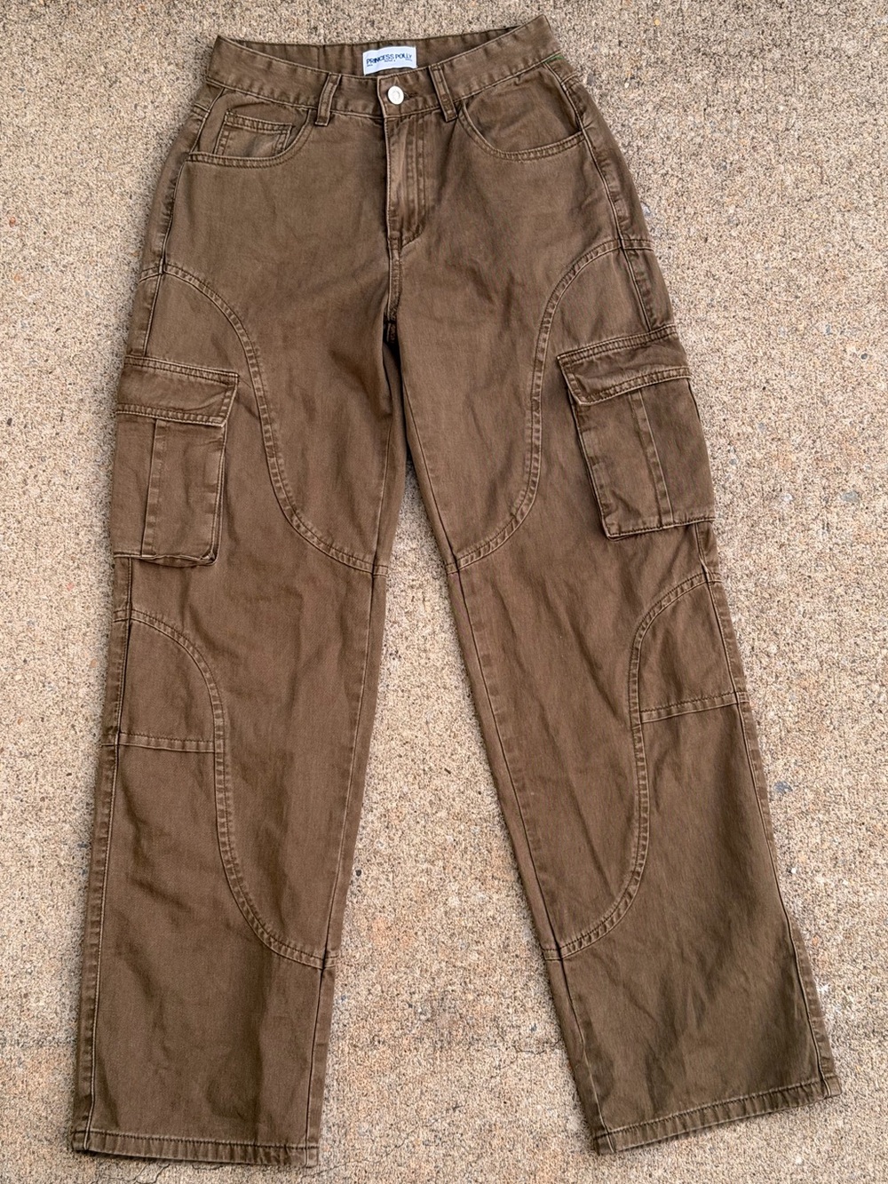 Princess Polly Brown Cargo Pants Utility Wide Leg Size 0